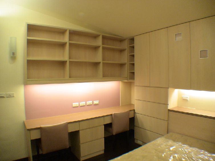 简约家居整体书桌柜设计 - 效果图