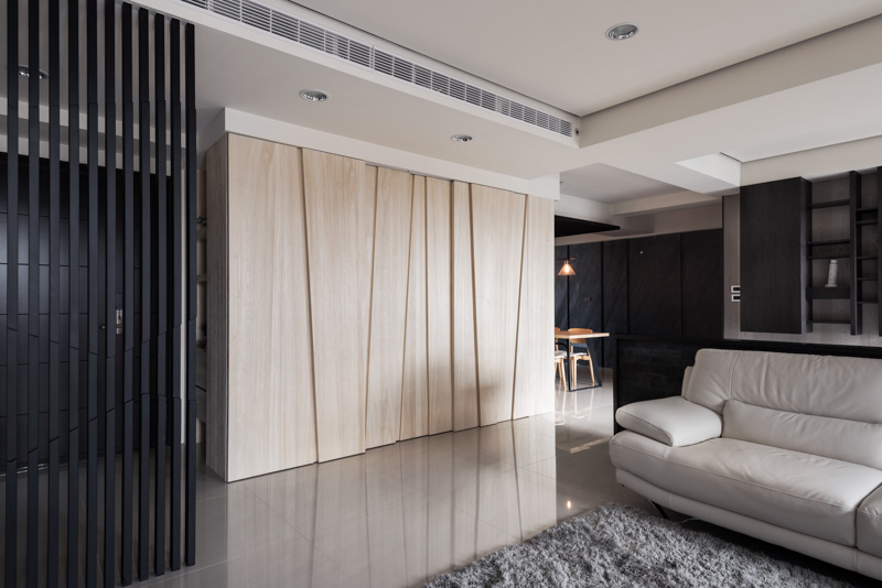 现代简约家居原木背景墙设计