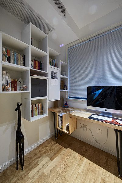 功能化木质北欧风格书房设计效果图