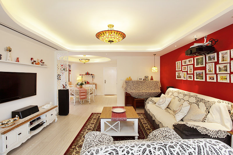 时尚现代精致唯美混搭三居室内隔断设计装修图 - 效果图