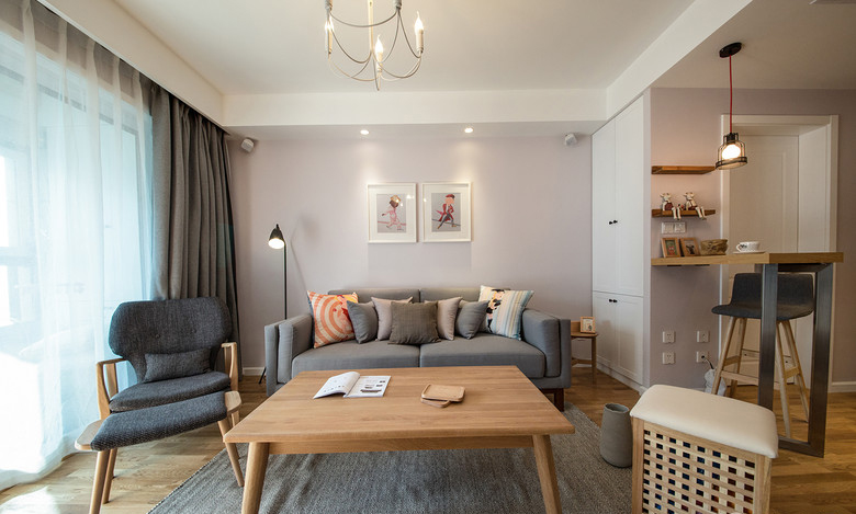 淡雅简洁日式二居客厅装修图 - 效果图