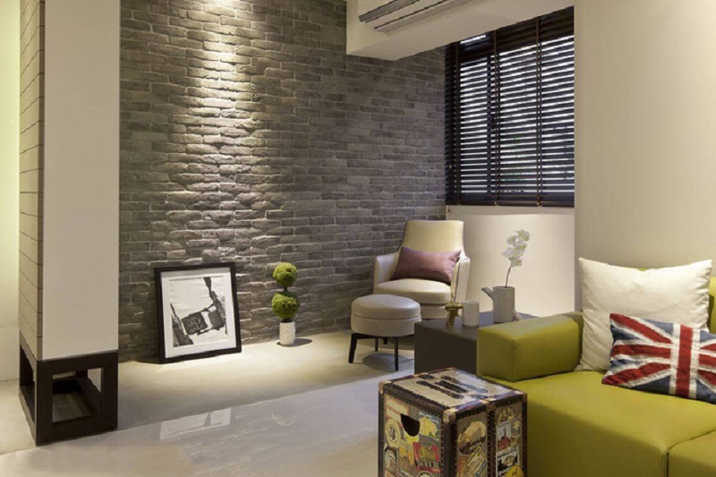 时尚现代英伦风小二居客厅装潢效果图