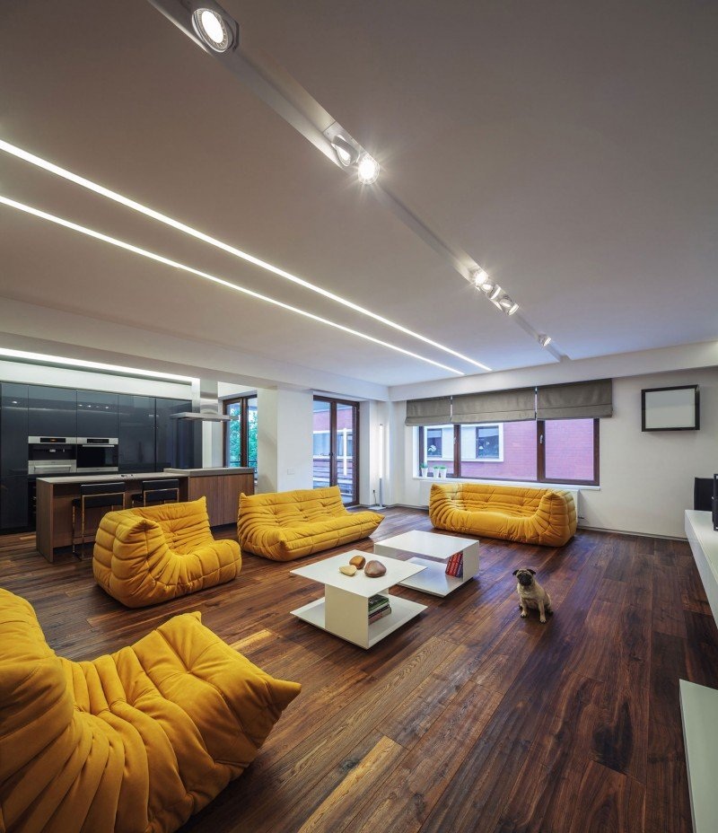 前卫时尚现代风格一居室客厅设计装修效果图