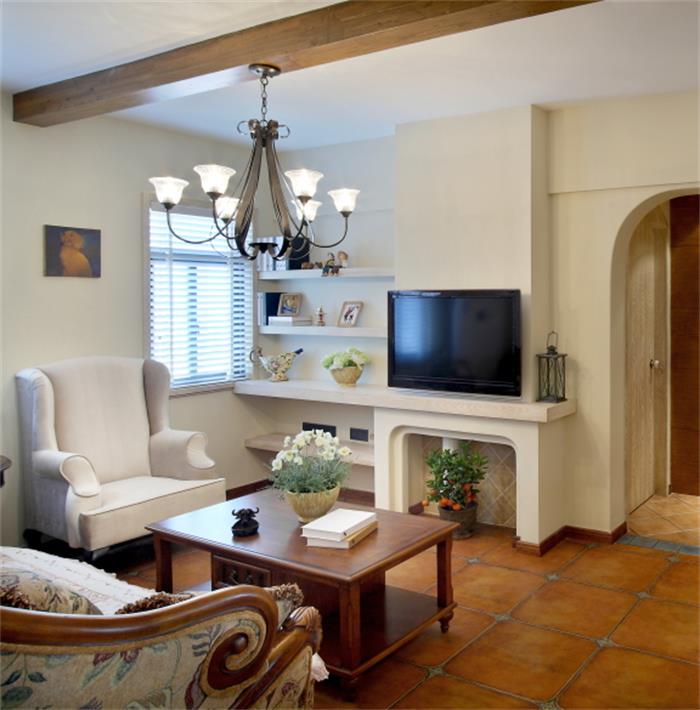 美式乡村风客厅吊灯欣赏 - 效果图