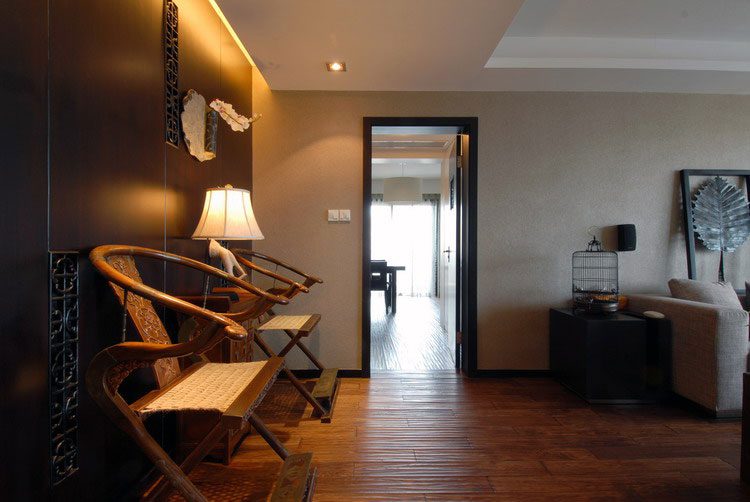 中式古典家居过道软装装饰图 - 效果图