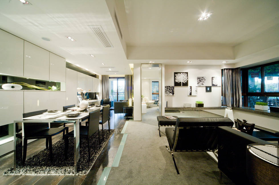 雅致摩登现代装潢三居设计效果图