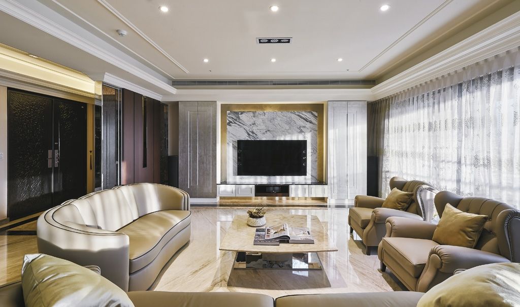 新古典玉石电视背景墙效果图