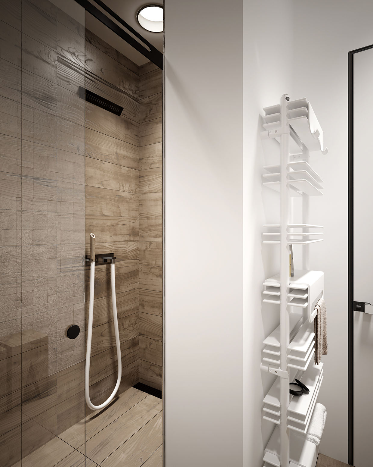 简约设计卫生间置物架效果图