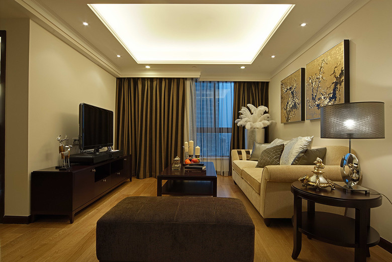 现代新古典风混搭小客厅装饰图