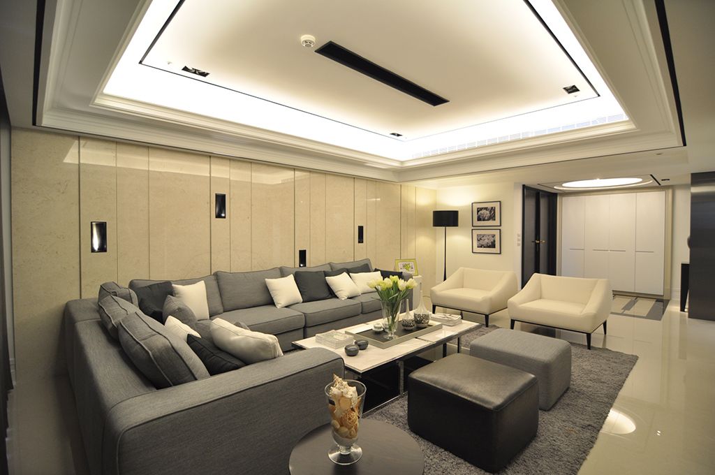 时尚现代客厅沙发装饰图 - 效果图