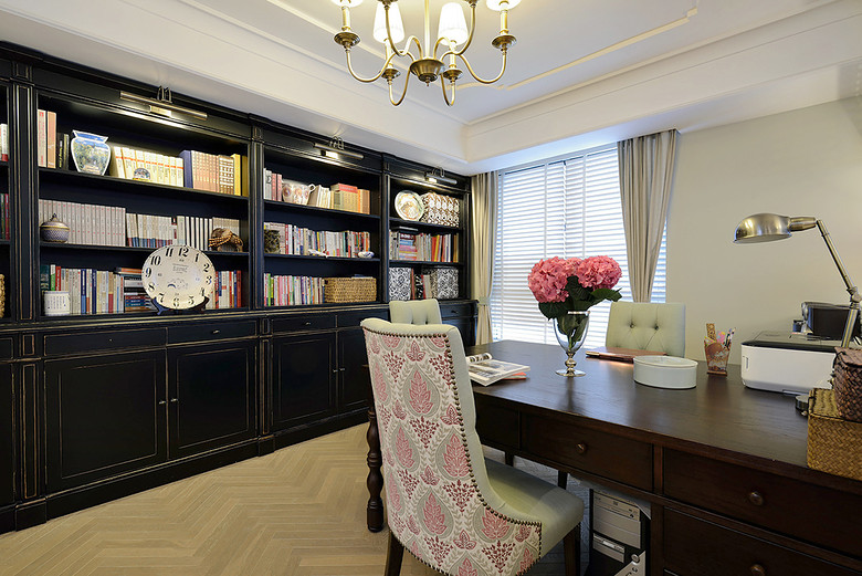 花语自然美式书房装饰效果图