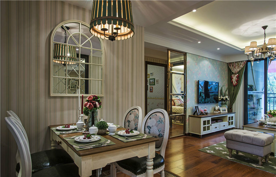 清新美式田园风格餐厅装饰图片