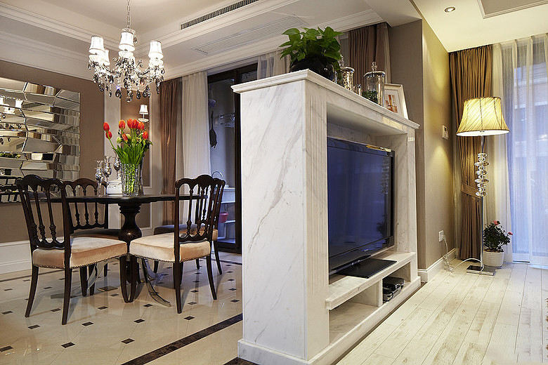 时尚现代大理石背景墙装饰图 - 效果图