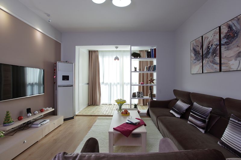 现代新中式混搭客厅效果图