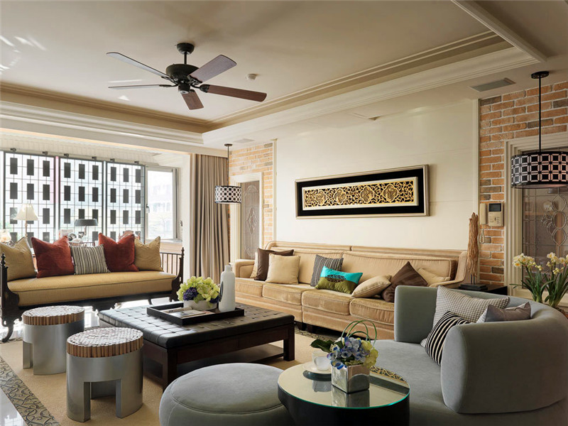 复古北欧三居室客厅效果图 复古北欧三居室客厅效果图