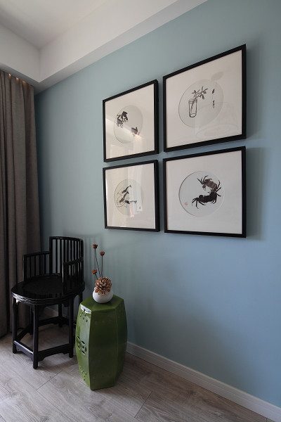 中式现代风格相片墙装潢图 - 效果图