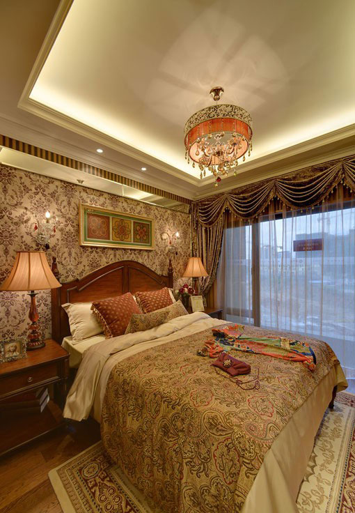 三居室美式风格卧室装修效果图 三居室美式风格卧室装修效果图