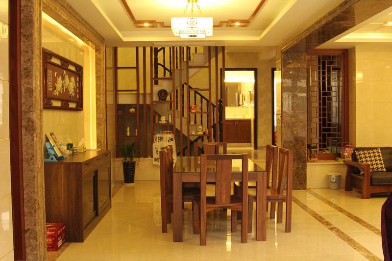 浓郁新中式风格设计复式家居餐厅效果图
