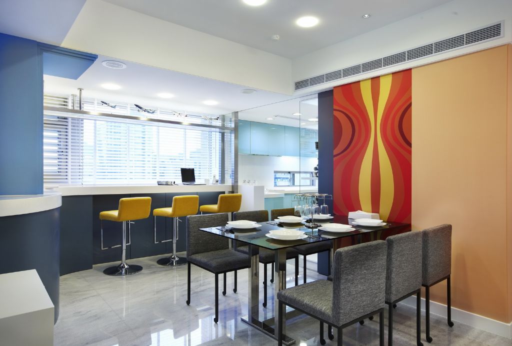 唯美简约餐厅波普背景墙设计 - 效果图