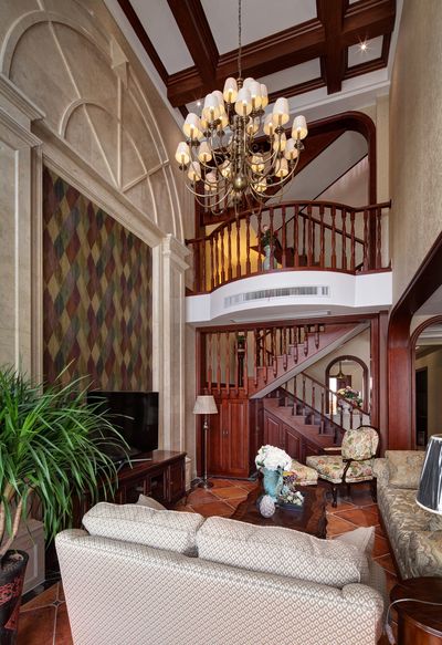 古典欧式装修风格别墅室内隔断设计案例图 - 效果图