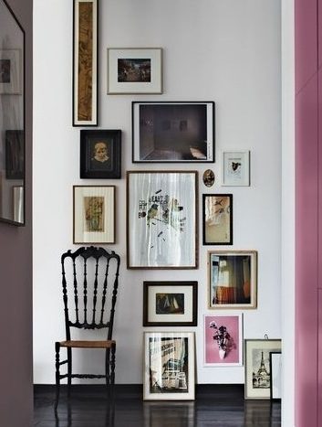 简欧风格家居室内相片墙装饰效果图