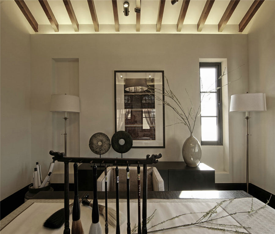 复古中式风格书房装饰品设计 - 效果图