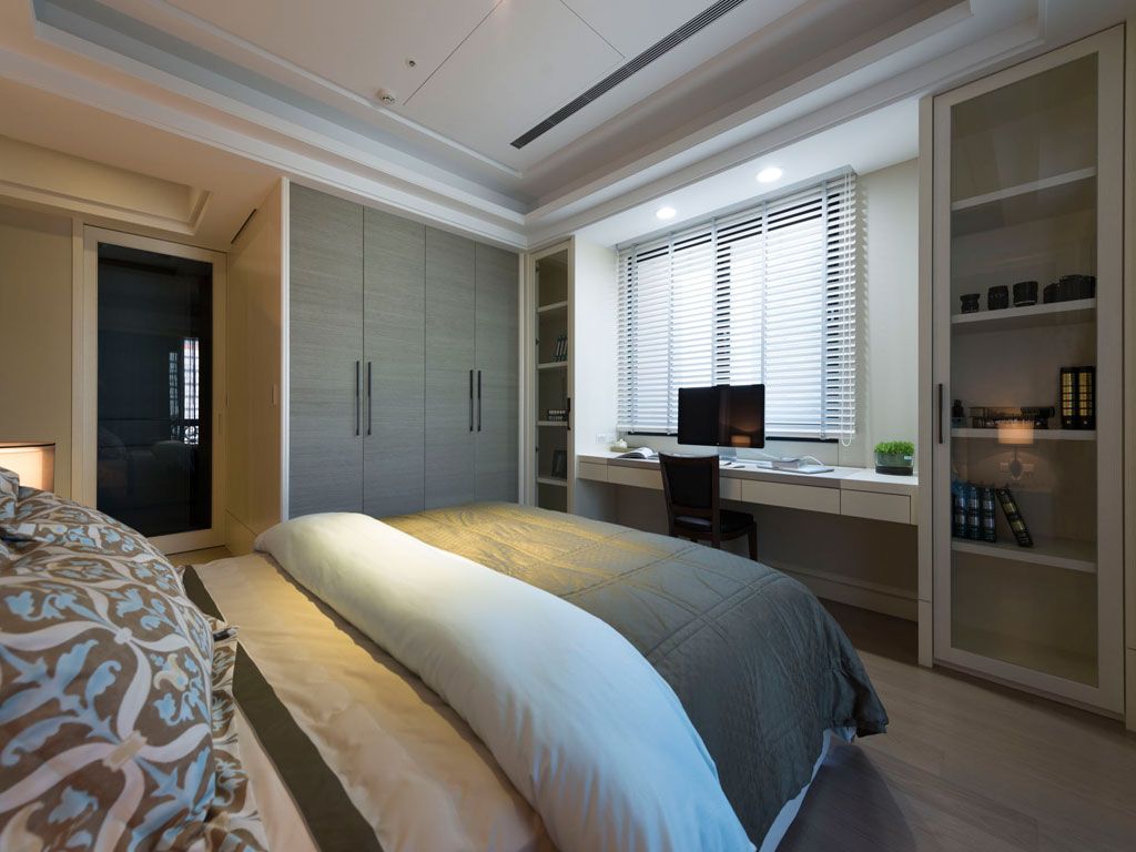 时尚现代卧室办公区设计 - 效果图