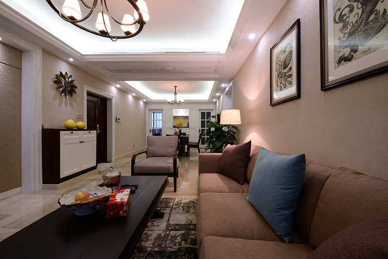 8-10万混搭美式三室两厅设计装修案例图