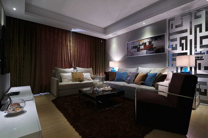 时尚混搭客厅装饰鉴赏 - 效果图