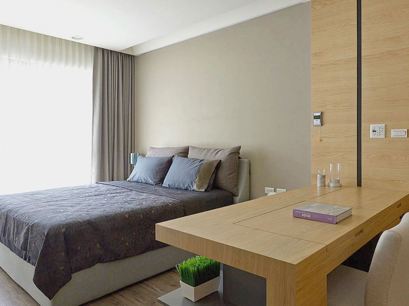 素色现代简约卧室效果图