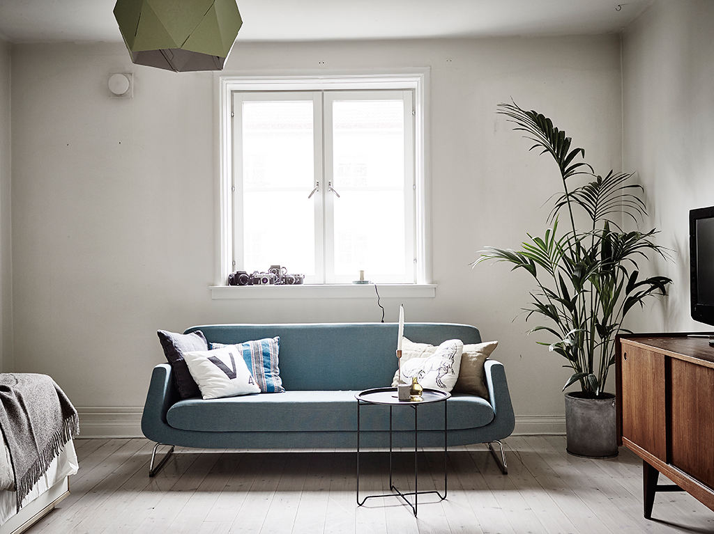 简约清爽小客厅沙发效果图