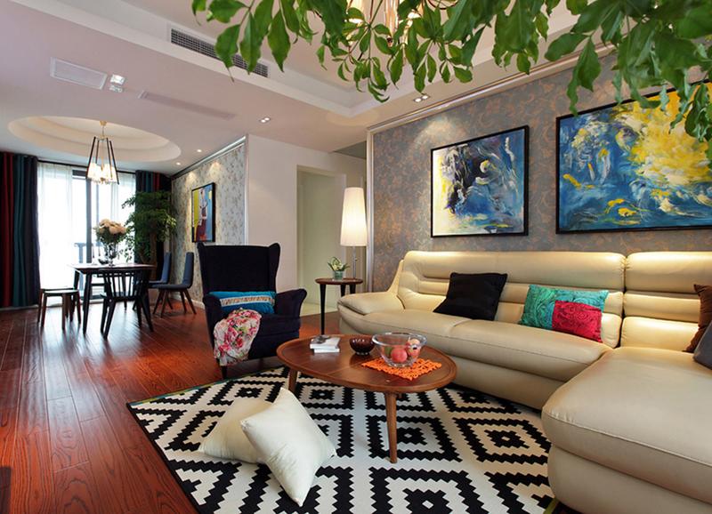 混搭风格三居室客厅装修设计效果图 混搭风格三居室客厅装修设计效果图