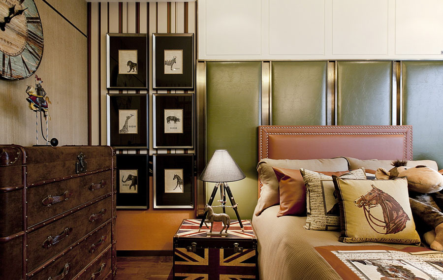 复古混搭简欧主卧效果图