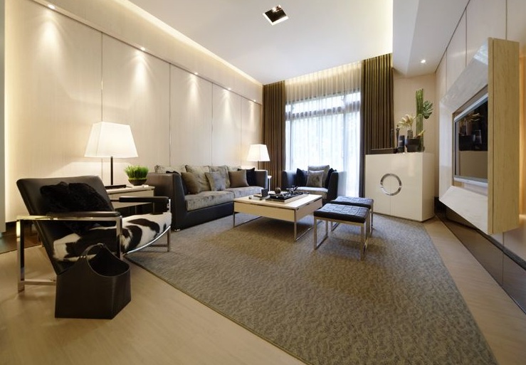 现代简约风格设计三居客厅装修案例图片