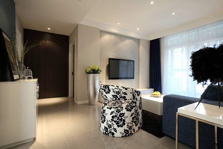 清新现代黑印花二居客厅设计效果图 清新现代黑印花二居客厅设计效果图