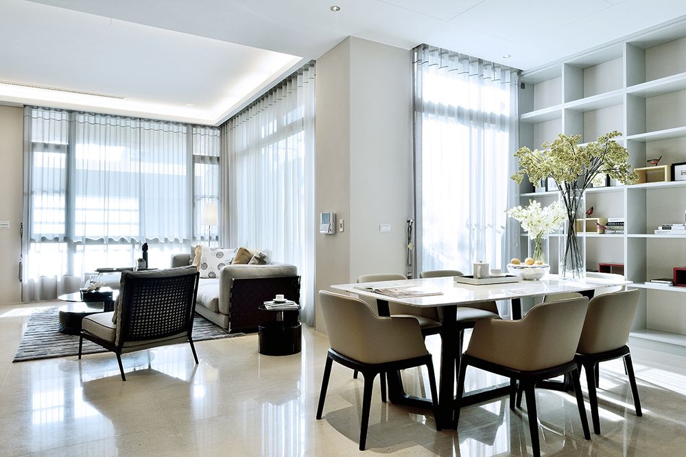 时尚简洁宜家客餐厅装饰图 - 效果图