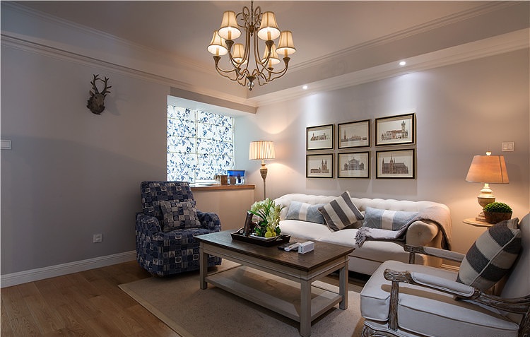 自由与情调并存美式二居客厅设计效果图