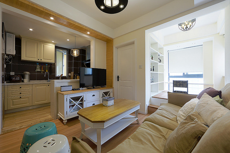 75平混搭小户型厨房客厅一体化 75平混搭小户型厨房客厅一体化