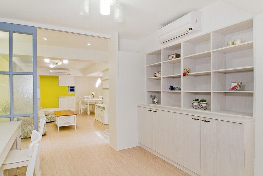 田园风书房推拉门隔断设计 - 效果图