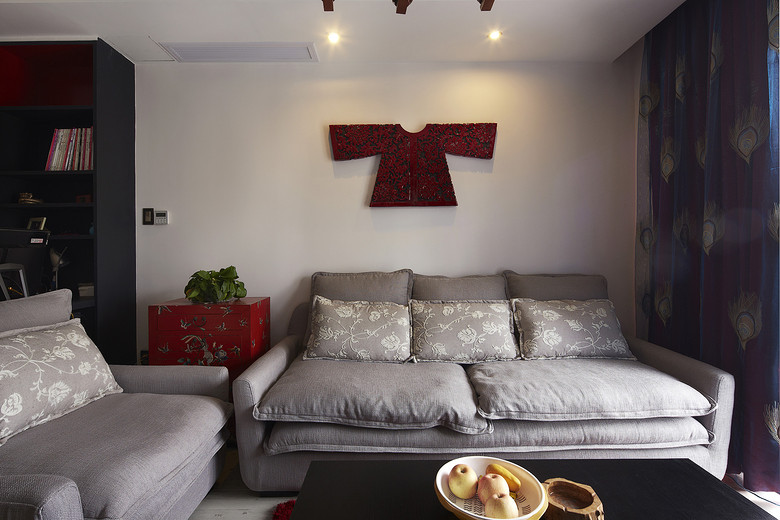 宫廷风中式现代客厅装饰案例图 - 效果图