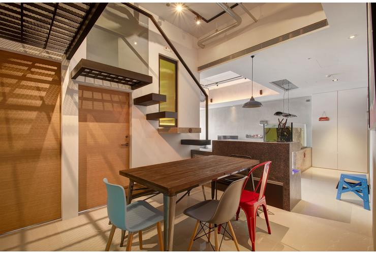 简约工业风复式餐厅设计装修图 - 效果图