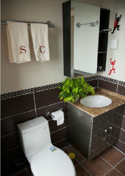 悠闲美式卫生间浴室柜装饰效果图