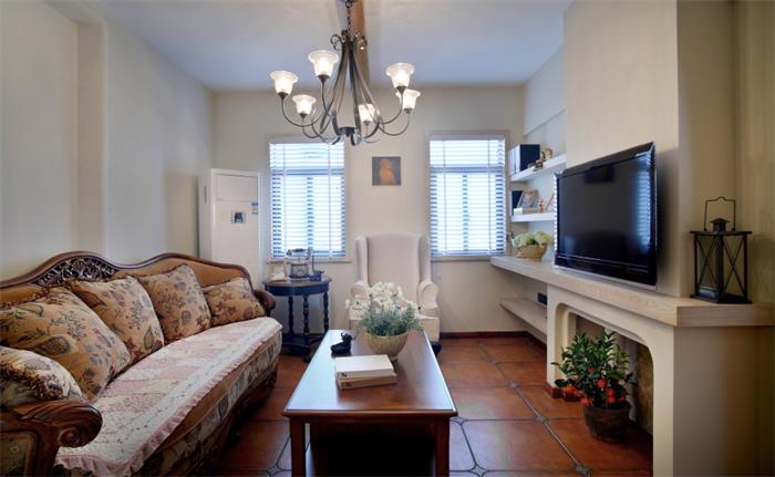 美式乡村风客厅整体展示图 - 效果图