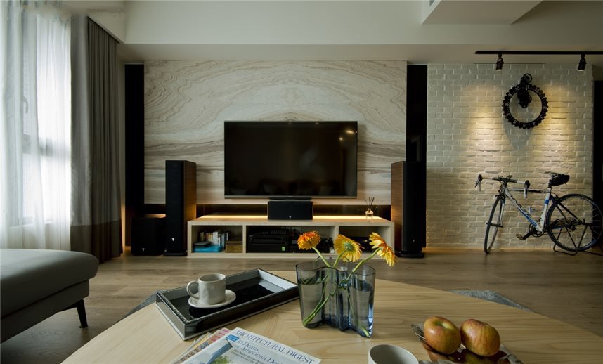 现代简约家居背景墙设计 - 效果图