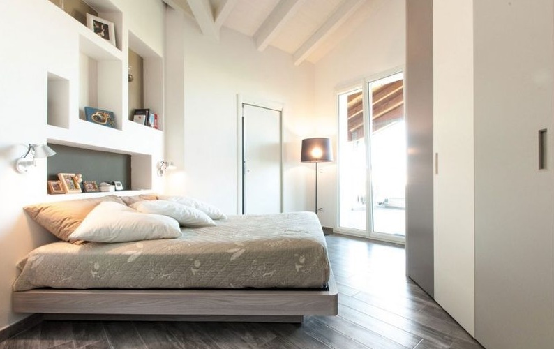 收纳创意简约设计复式卧室落地灯装饰图 - 效果图