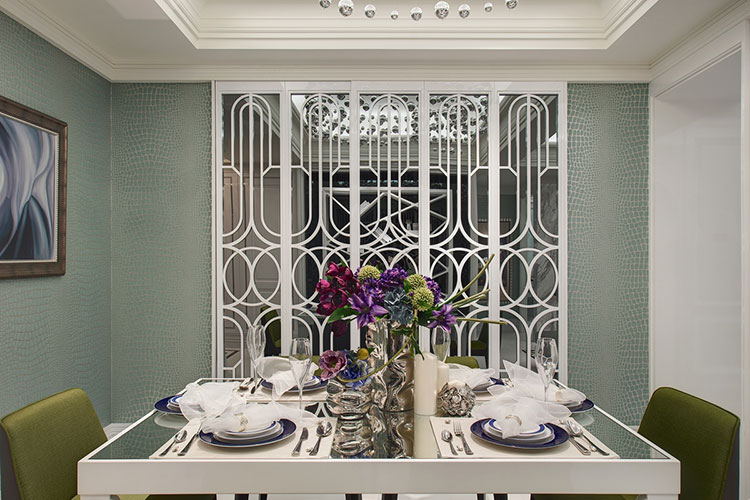 欧式简约风餐厅镂空隔断效果图 欧式简约风餐厅镂空隔断效果图