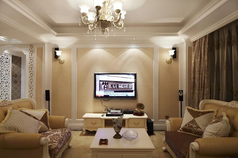 优雅温馨欧式风格客厅装潢欣赏图