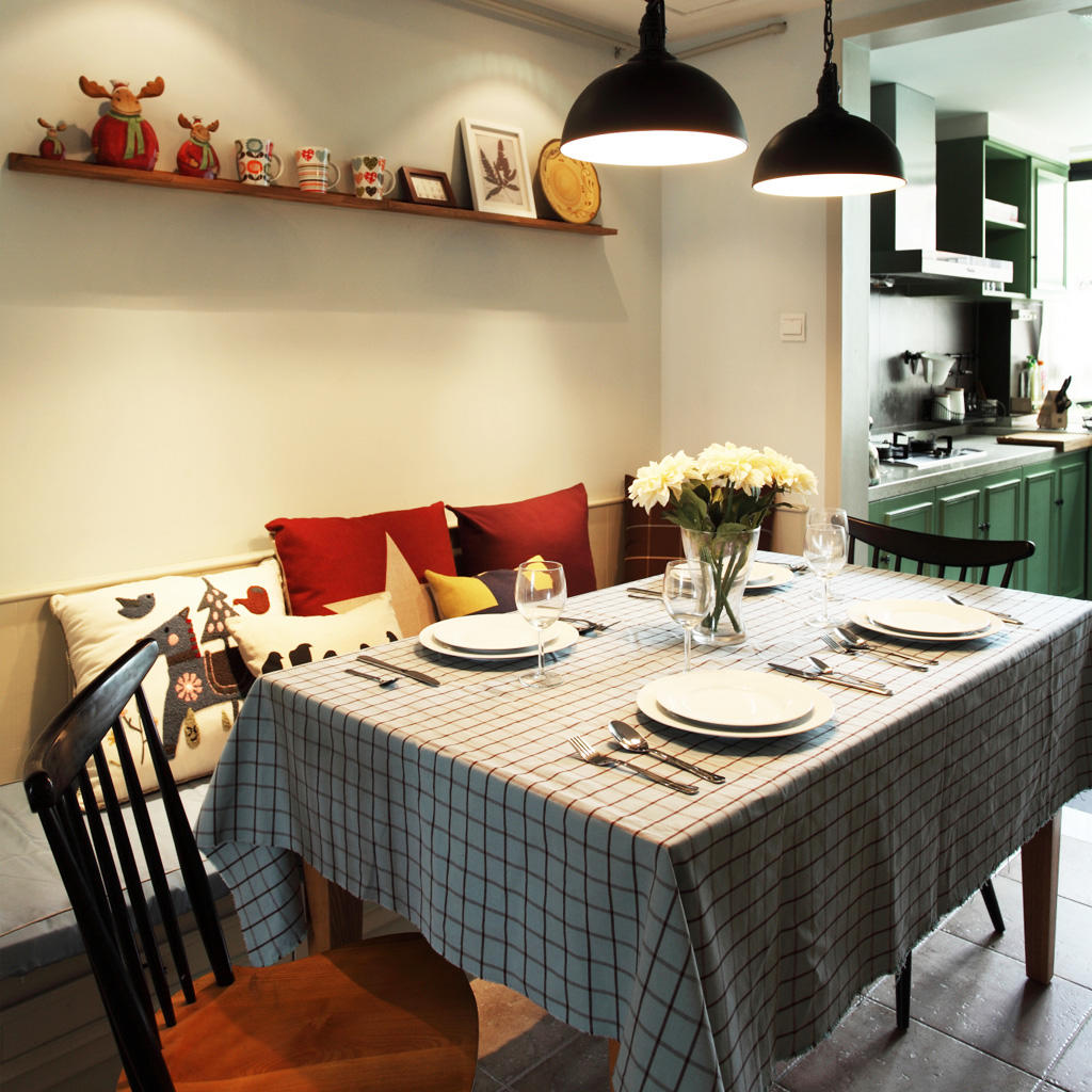 时尚艺术混搭餐厅桌布设计 - 效果图