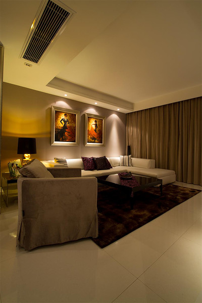 低奢现代欧式客厅背景墙效果图