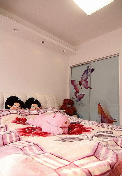 唯美舒适简约卧室毛毯装饰图 - 效果图